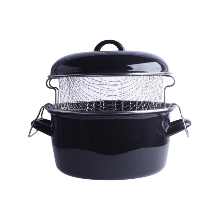 Frituurpan Emaille met Inzet 24 cm Zwart | Kopen bij Flickmyhouse