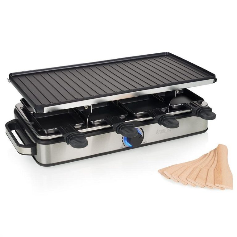 Princess 162645 Raclette 8 Grill Deluxe Zwart/RVS | Kopen bij Flickmyhouse