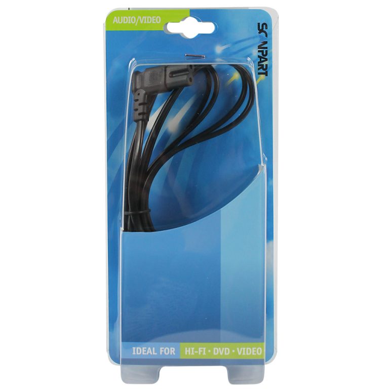 Scanpart Netsnoer Haaks Zwart 2.0m | Kopen bij Flickmyhouse