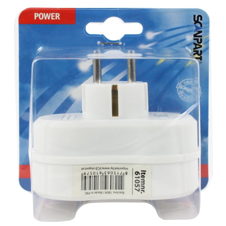 Scanpart Tweewegstekker met Randaarde Wit | Kopen bij Flickmyhouse