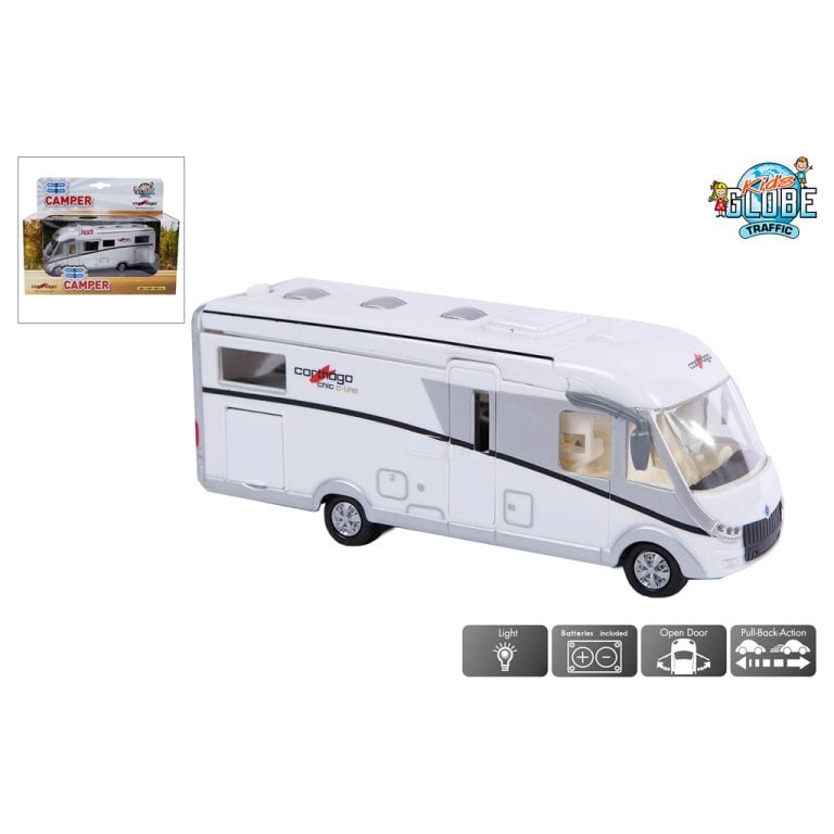 Kids Globe Traffic Pull-Back Carthago Camper met Licht | Kopen bij Flickmyhouse