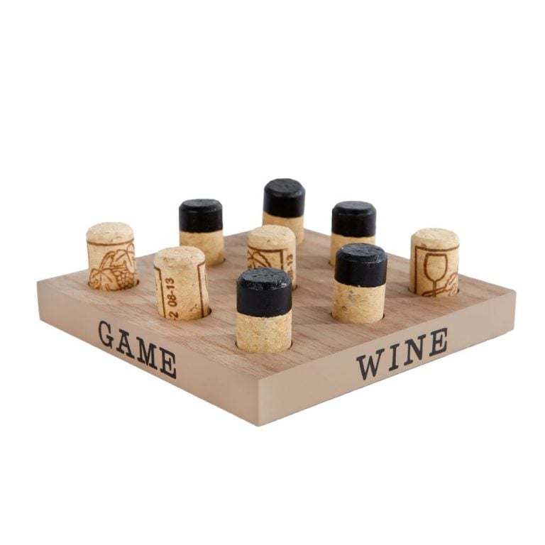 Tic Tac Toe Wine 15x15 cm Hout/Kurk | Kopen bij Flickmyhouse