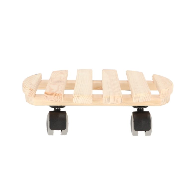 Esschert Design Ronde Houten Plantentrolley 28.7x28.8x8.3 cm | Kopen bij Flickmyhouse