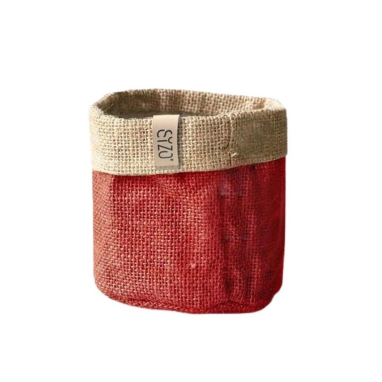 Sizo Waterdichte Plantenzak van Jute 15 cm Rood | Kopen bij Flickmyhouse