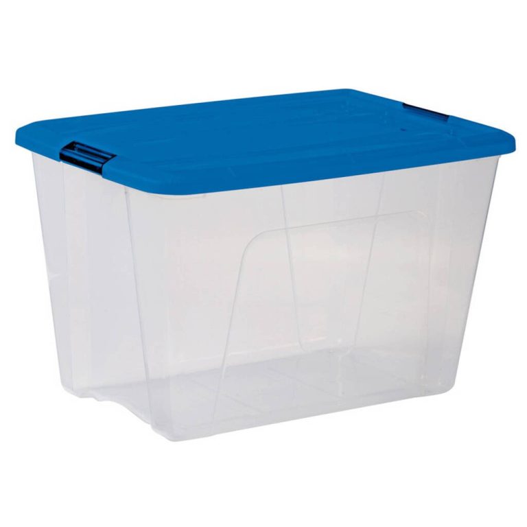 Iris Topbox Opbergbox 60L 57.5x39x36.5 cm Blauw/Transparant | Kopen bij Flickmyhouse