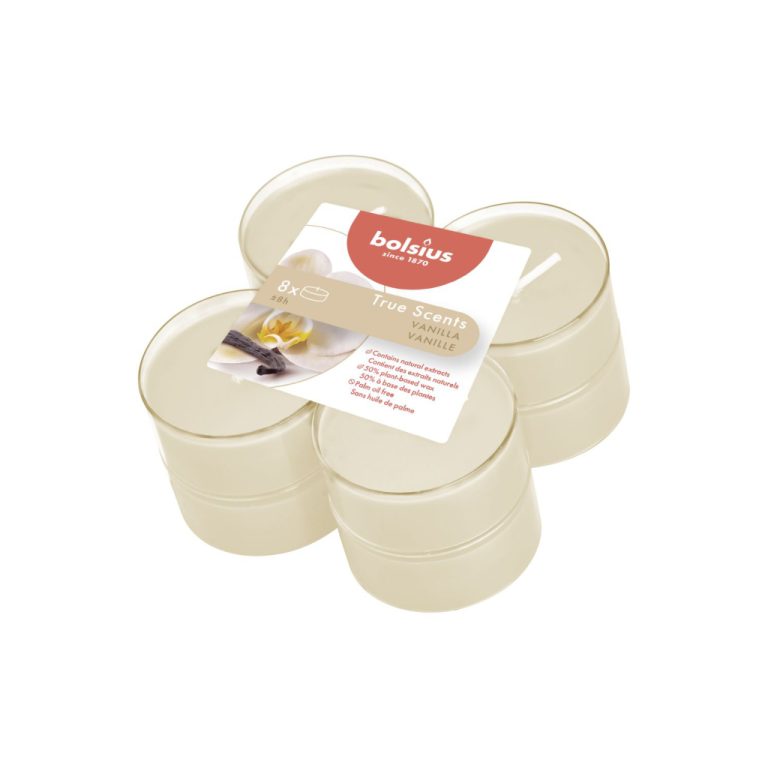 Bolsius True Scents Maxilichten Vanille 8 Stuks | Kopen bij Flickmyhouse