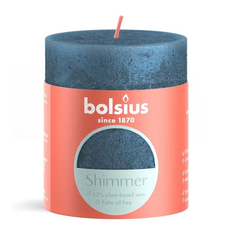 Bolsius Shimmer Stompkaars 8x6.8 cm Blauw | Kopen bij Flickmyhouse
