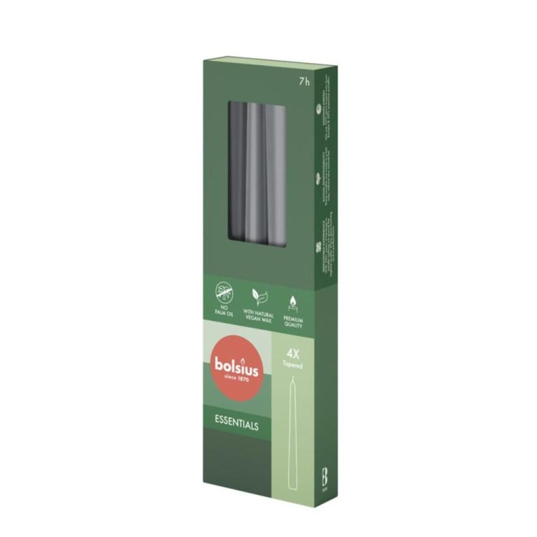 Bolsius Gotische Kaarsen 4 Stuks Stormy Grey | Kopen bij Flickmyhouse