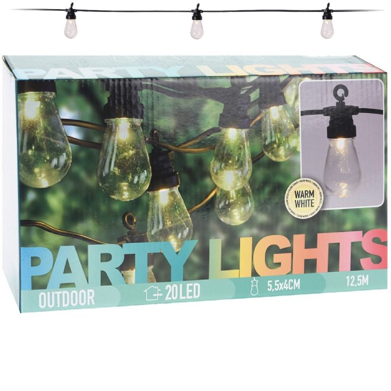 Outdoor Feestverlichting 12.5 m 20 LED-Lampen Warm Wit | Kopen bij Flickmyhouse