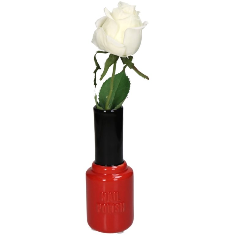 Nagellak Vaas 7x7x18.5 cm Rood/Zwart | Kopen bij Flickmyhouse