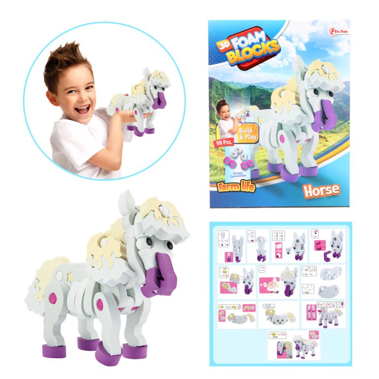 Toi-Toys 3D Puzzel Constuksructiefoam Paard Diy Set S | Kopen bij Flickmyhouse
