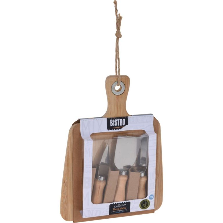 Excellent Houseware Bistro Bamboe Kaasplank Set 4-delig | Kopen bij Flickmyhouse