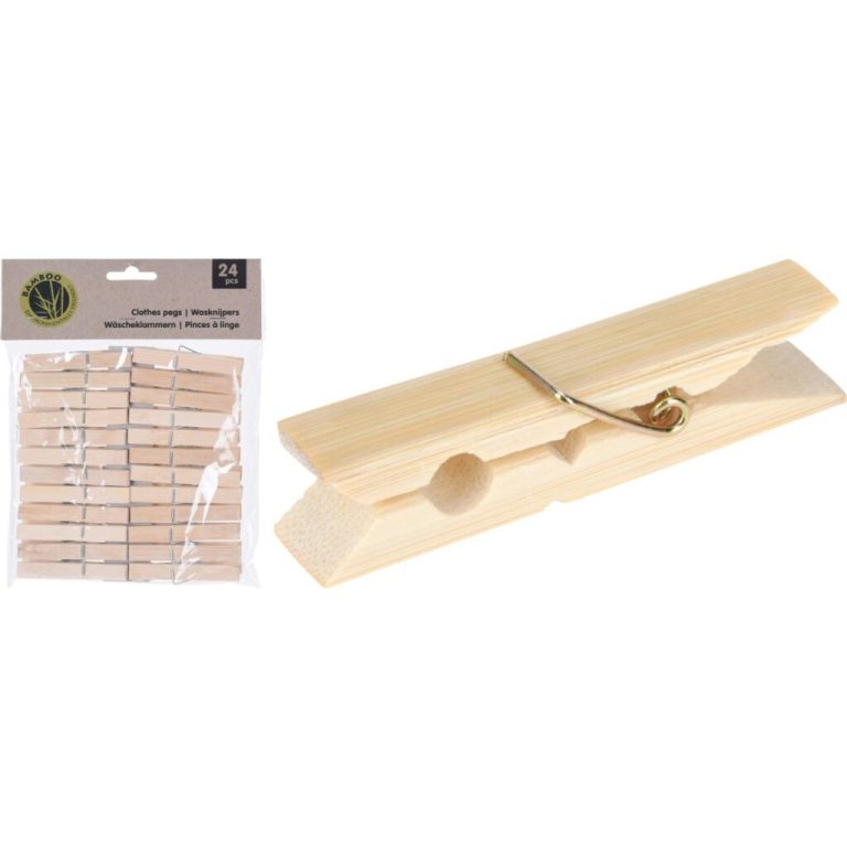 Bamboe Wasknijpers 24 Stuks | Kopen bij Flickmyhouse