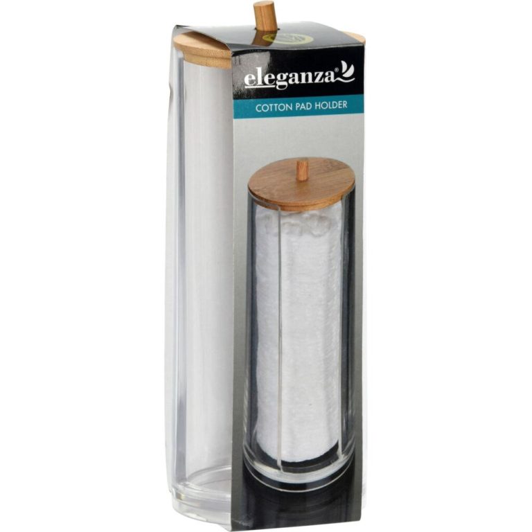 Eleganza Wattenschijfjes Container 7x19 cm Bamboe/Transparant | Kopen bij Flickmyhouse