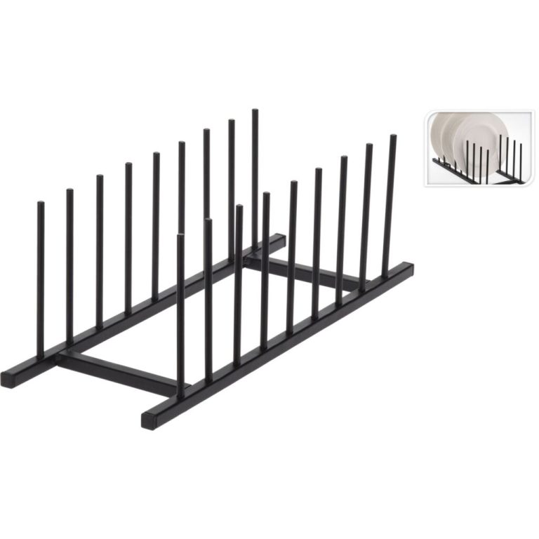 Metalen Bordenhouder 34.5x12.5 cm Zwart | Kopen bij Flickmyhouse