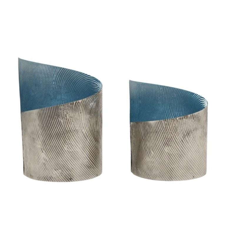 Theelichthouders 2 Stuks Savy Blue/Metaal | Kopen bij Flickmyhouse