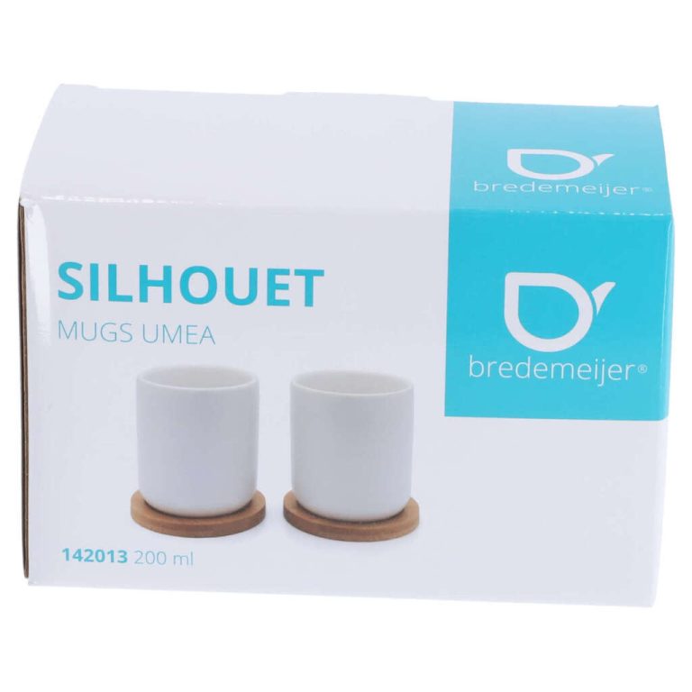 Bredemeijer Umea Theemokken 200 ml 2 Stuks Bamboe/Wit Keramiek | Kopen bij Flickmyhouse