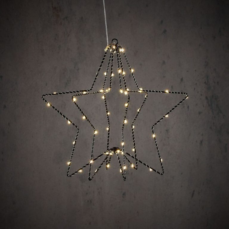 LED Ster Hangend 32x30 cm 60 LEDs Zwart | Kopen bij Flickmyhouse