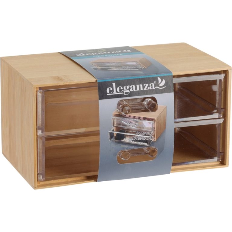 Eleganza Bamboe Organiser met 2 Lades 18.5x11.5x9.3 cm | Kopen bij Flickmyhouse