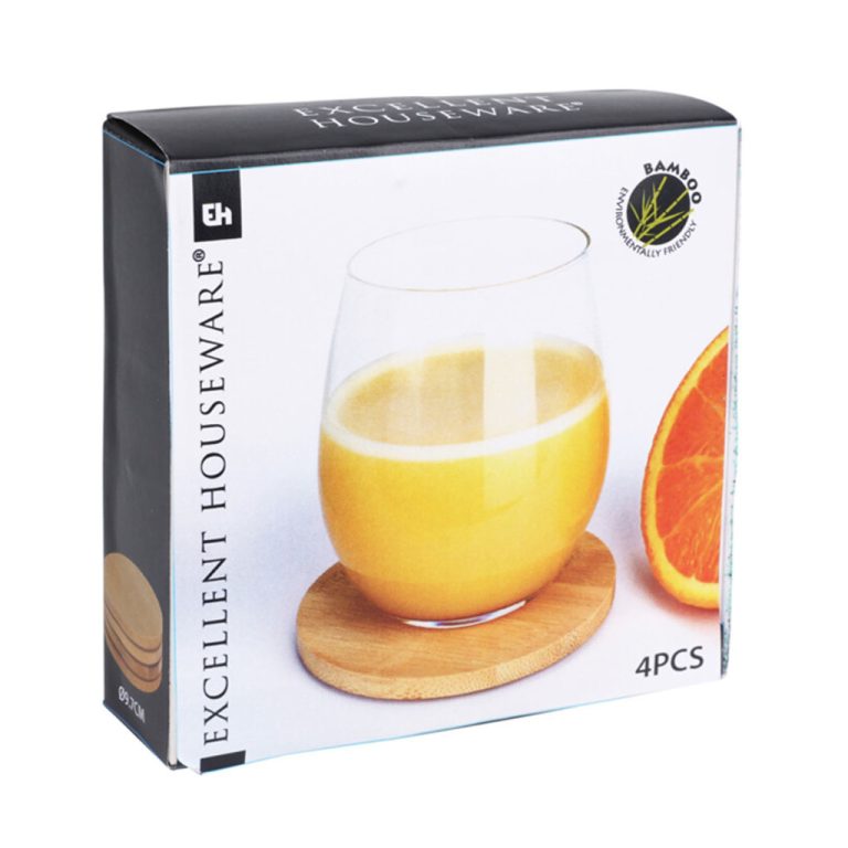 Excellent Houseware Onderzetter Bamboe 4 Stuks | Kopen bij Flickmyhouse