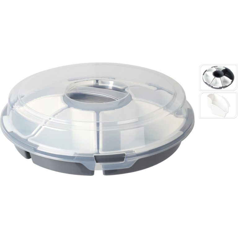 Serveerschaal met Vakverdeling 33x9 cm Grijs/Wit | Kopen bij Flickmyhouse