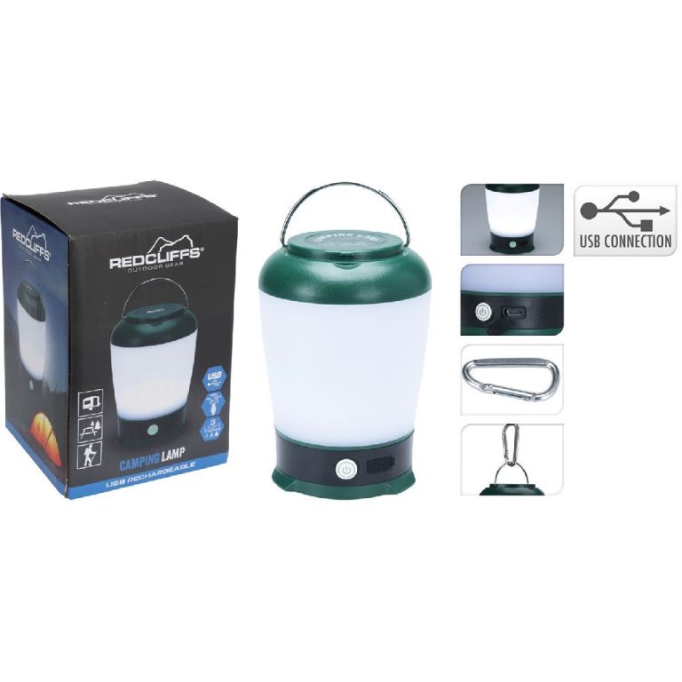 Redcliffs Campinglamp 13x9x9 cm USB Oplaadbaar Groen | Kopen bij Flickmyhouse