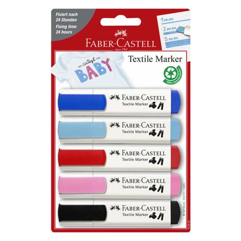 Faber Castell FC-159530 Textielmarkers Baby 5 Stuks | Kopen bij Flickmyhouse