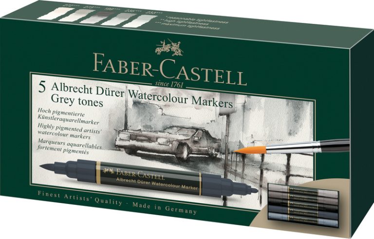 Faber Castell FC-160306 WK25Aquarel Marker FC AlbrechtDürer 5 Stuks Grey Tones | Kopen bij Flickmyhouse