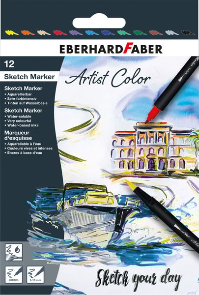 Eberhard Faber EF-558212 Sketch Marker 12 Stuks | Kopen bij Flickmyhouse