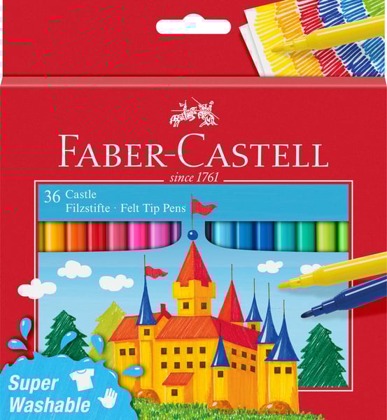 Faber Castell Viltstiften 36 Stuks Uitwasbaar Karton Etui | Kopen bij Flickmyhouse