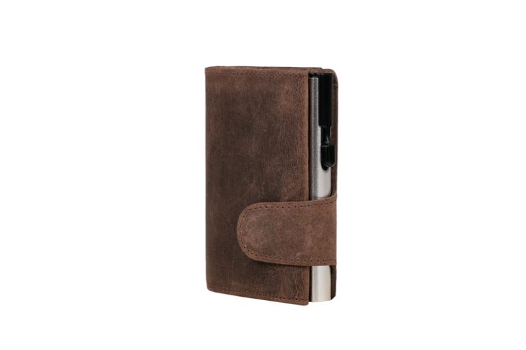 Juscha JU-962305 Pasjeshouder Clicksafe RFID Jachtleer BR/ZI 8 Pasjes Met Opbergvak Voor Muntgeld | Kopen bij Flickmyhouse