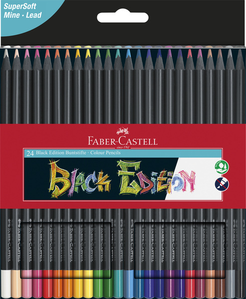 Faber Castell FC-116424 Kleurpotloden Black Edition In Etui 24 Stuks | Kopen bij Flickmyhouse