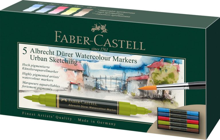 Faber Castell FC-160308 Aquarel Marker Albrecht D&uuml;rer 5 Stuks Urban Sketching | Kopen bij Flickmyhouse