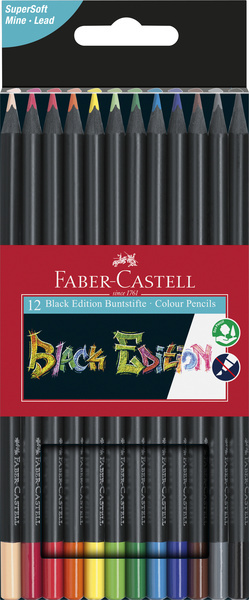 Faber Castell FC-116412 Kleurpotloden Black Edition In Etui 12 Stuks | Kopen bij Flickmyhouse