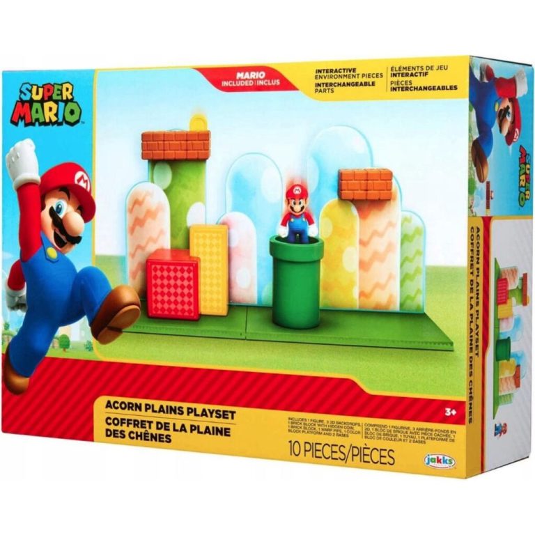 Jakks Super Mario Acorn Plains Actieset + Mario Figuur | Kopen bij Flickmyhouse