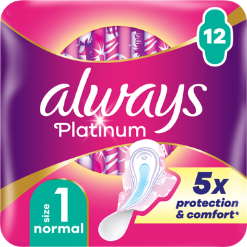 Always Platinum Normal (Maat 1) Maandverband Met Vleugels 12 bij Jumbo | Flickmyhouse