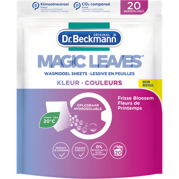 Dr. Beckmann Original Magic Leaves Wasmiddel Sheets Kleur 20 Wasbeurten 80 g bij Jumbo | Flickmyhouse