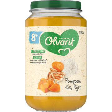 Olvarit 8+ Maanden Pompoen Kip Rijst 200g bij Jumbo | Flickmyhouse