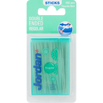Jordan Sticks Fluoride Mint Double Ended Regular 100 Stuks bij Jumbo | Flickmyhouse