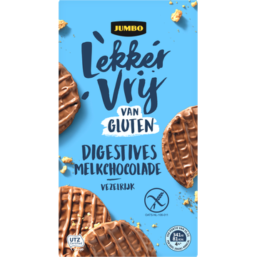 Jumbo Lekker Vrij van Gluten Digestives Melkchocolade 165 g | Flickmyhouse