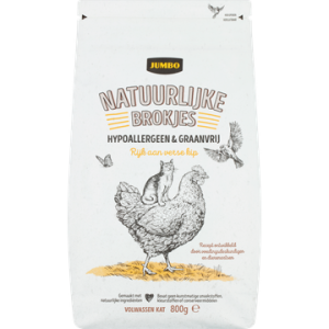 Jumbo Natuurlijke Brokjes Katten Hypoallergeen & Graanvrij 800g