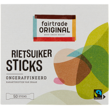 Fairtrade Original Rietsuiker 50 Sticks 200 g bij Jumbo | Flickmyhouse