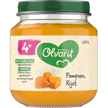 Olvarit 4+ Maanden Pompoen Rijst 125g bij Jumbo | Flickmyhouse