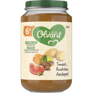 Olvarit 6+ Maanden Tomaat Rundvlees Aardappel 200g bij Jumbo | Flickmyhouse