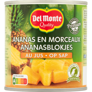 Del Monte Ananasblokjes op Sap 435 g bij Jumbo | Flickmyhouse