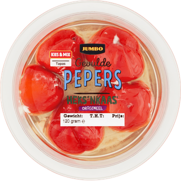 Jumbo Gevulde Pepers Heks'nkaas Origineel 120 g Aanbieding bij Jumbo | 3 voor 6.00 | Flickmyhouse