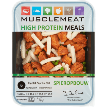 Muscle Meat High Protein Meals Kipfilet Paprika Chili Tuinerwten Macaroni Kaas 450 g bij Jumbo | Flickmyhouse