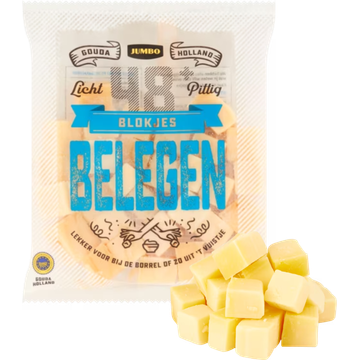 Jumbo Blokjes Belegen Kaas 48+ 200 g | Flickmyhouse