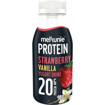 Melkunie Protein Strawberry Vanilla Yogurt Drink 330 ml bij Jumbo | Flickmyhouse