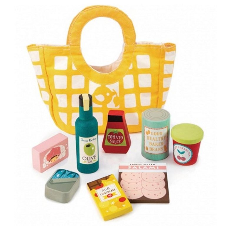 Tender Toys Houten Boodschappen + Canvas Tas | Kopen bij Flickmyhouse